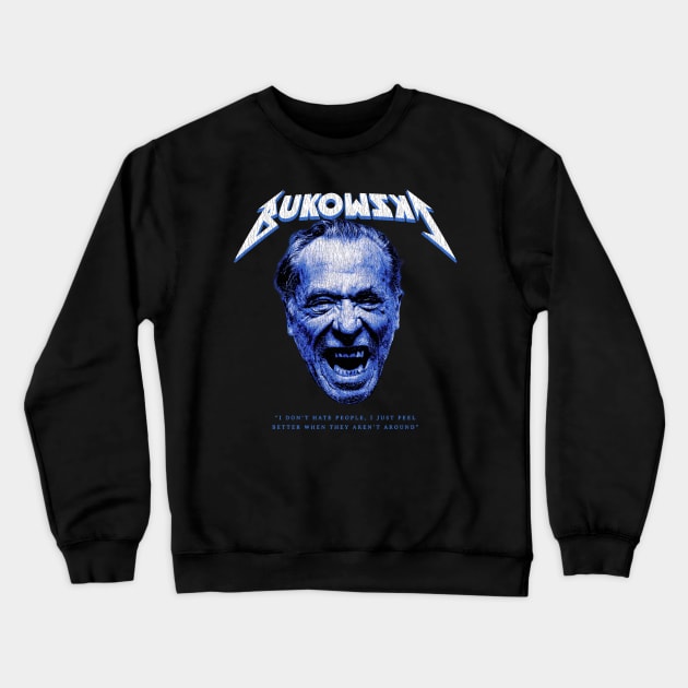 Charles Bukowski Rock Vintage Crewneck Sweatshirt by demarsi anarsak